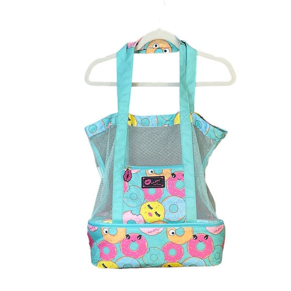 Luv Betsy Johnson Donut Mesh & Canvas Cooler Tote - Picture 3 of 8